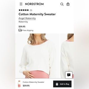 Angel Maternity • Cotton Maternity Sweater • White • Medium